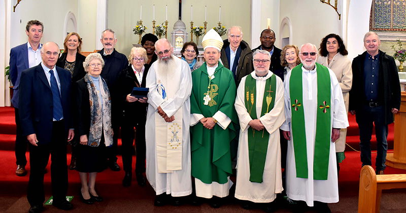 Clergy and parishioners at Sacred Heart Parish, Western Road