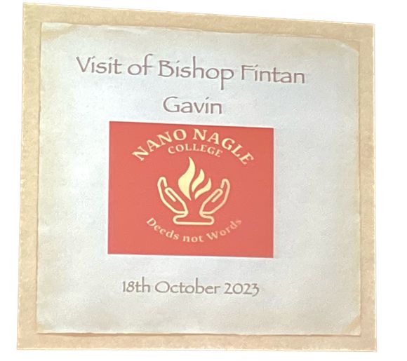 Bishop Fintan visits Nano Nagle College Farranree