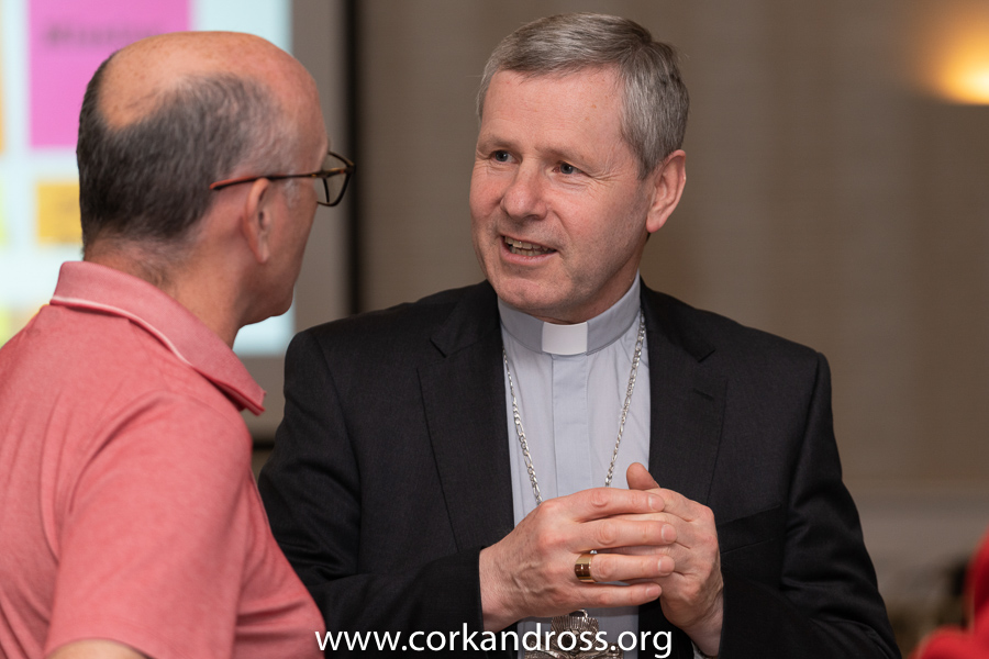 Bishop Fintan at a meeting of West Cork parishioners and clergy about planning for the future of parishes.