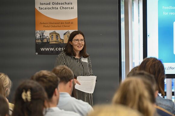 Mary Anne Collins, Coordinator for Faith Formation in Primary Schools,speaking at the orientation session for recently appointed teachers.