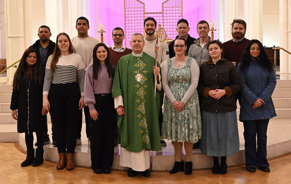 Brazilian Community RCIA group and Cathedral Family of Parishes RCIA group with Bishop Fintan