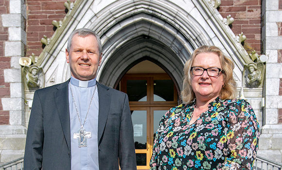Bishop Fintan with Eilís Casey, Parish Life Co-ordinator