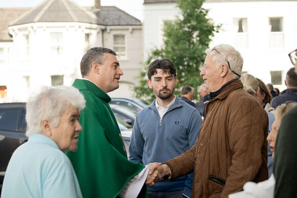 Fr. Marius after Sunday Mass in Clonakilty Church.