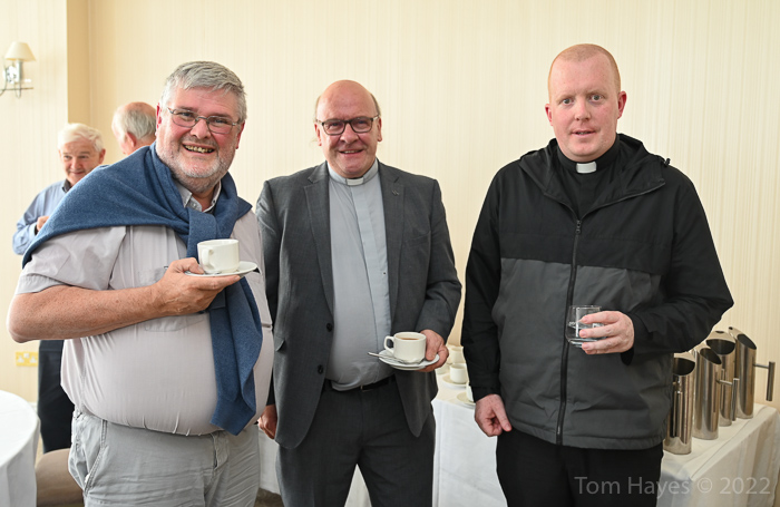 Fr. Bernard Cotter, Co-PP Castlehaven, Fr. Terry O'Brien MSC Co-PP Kilmacabea and Fr. Evin O'Brien, CC Skibereen at a meeting in Rosscarebery of priests assigned to West Cork families of parishes.3