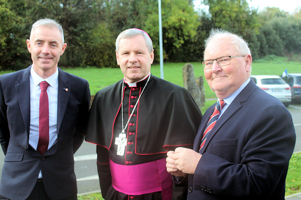 School principal, Dan O’Connor | Bishop Fintan Gavin | Chairperson of BOM, Donal Murray