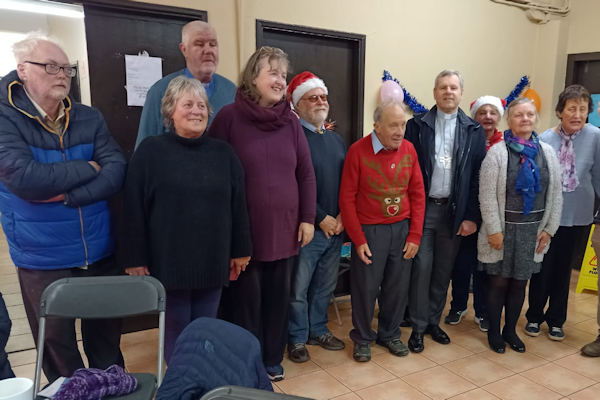 Bishop Fintan visits South Parish Old Folks Club for Christmas