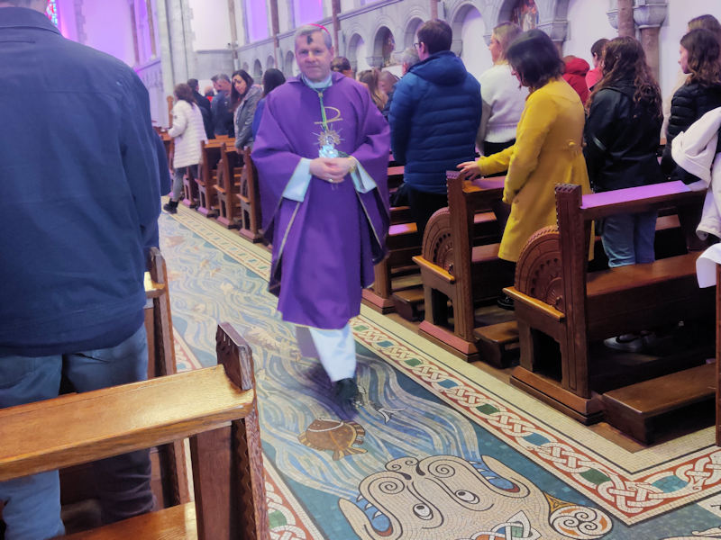 Recessional at one of three Masses in the Honan Chapel on Ash Wednesday