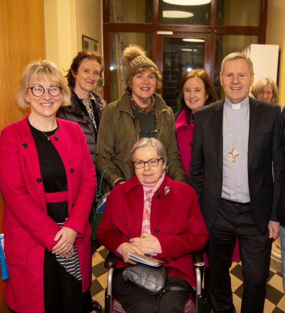 Bishop Fintan greets friends of Mater Dei Academy