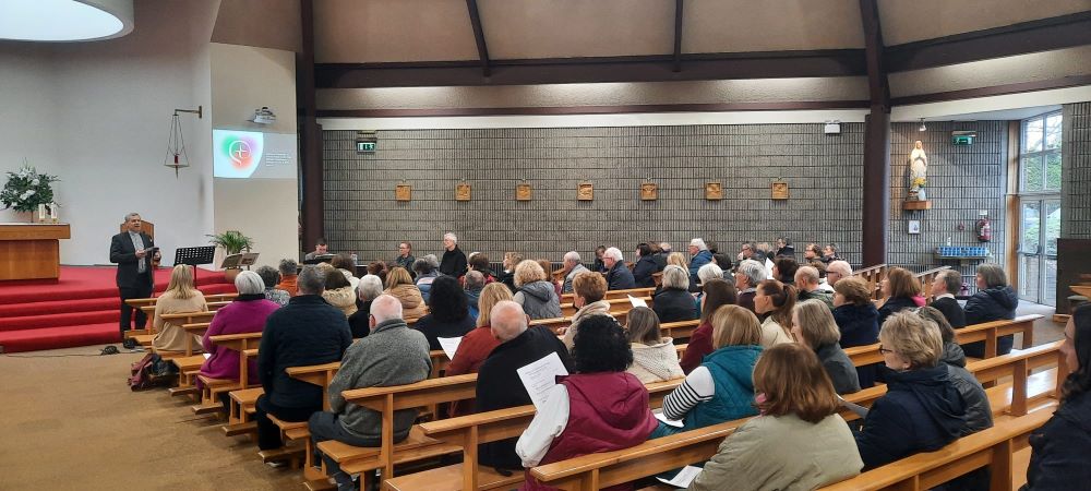 Bishop Fintan welcomes participants to the Cantors’ Workshop