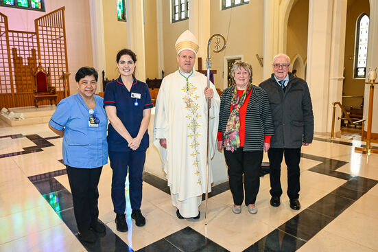 The Oil of the Sick was brought to the altar by Bon Secours Hospital staff members Trish Hegarty and Nora Espatero. The Oil of Catechumens was presented by Phelim and Kathleen McCormack, members of the RCIA group in Carrigaline Parish