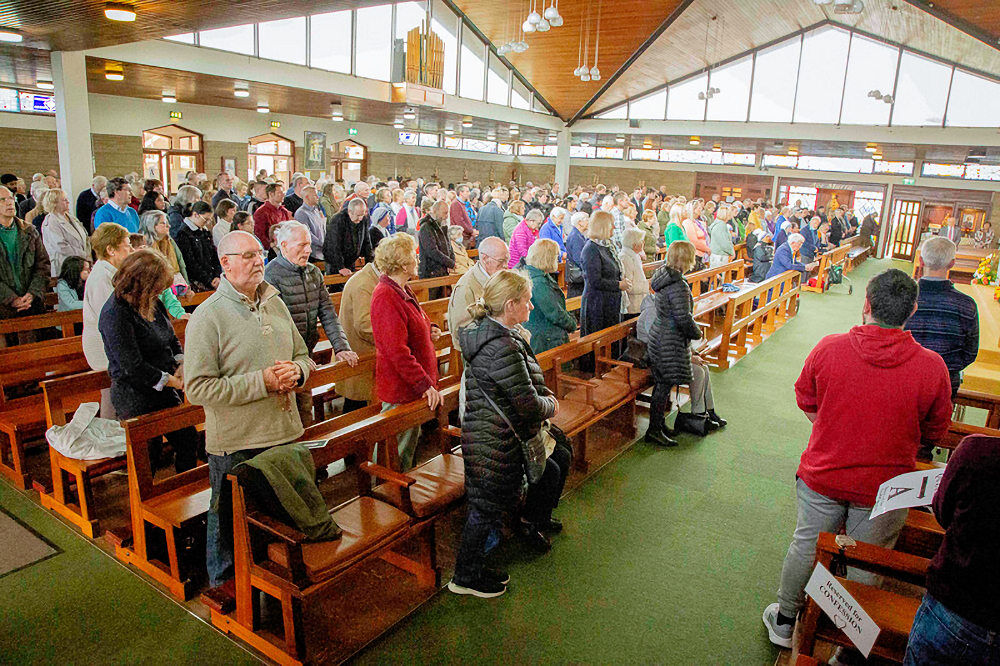 A large attendendance at the Divine Mercy Sunday in Curraheen Church in Cork City on Sunday the 16th of April 2023 (Pic. Cillian Kelly)