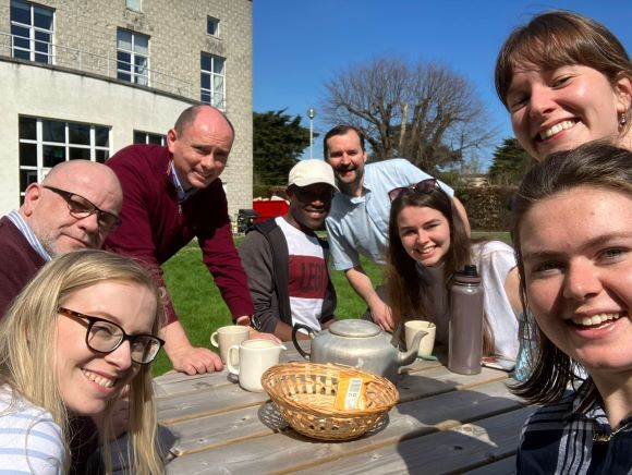 Chaplains and students enjoying the sun at St. Stephen's Chaplaincy