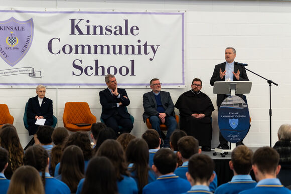 Bishop Fintan addresses school assembly