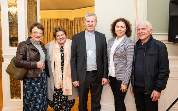 At the diocesan presentation to parish finance committees at Clonakilty were Mary Galwey, Clonakilty, with Ardfield/Rathbarry Parish reps Breda Hodnett, Kathleen O'Sullivan and Gerald Butler with Bishop Fintan Gavin