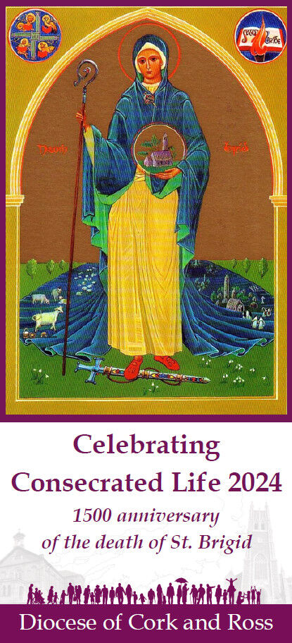 The image on the front of our prayer card is that of an icon of St. Brigid, which was painted by Sr. Aloysius McVeigh and commissioned by the Parish of Kildare, Ireland. This icon can be seen in St Brigid’s Parish Church in Kildare, and is used with permission of Rev. Andy Leahy, Parish Priest of Kildare