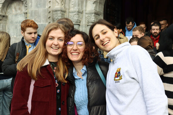 At CONNECT 4 in Cork - a faith centred event for young adults.- Eva Conroy (Focus UCC), Sara Pigliapoco (UCC student) and Maria Mazzucchi (UCC student)