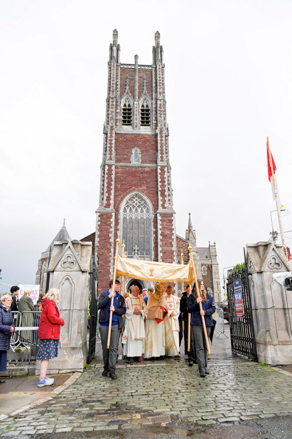 Cork City's 98th Corpus Christi Procession leaving the North Cathedral
