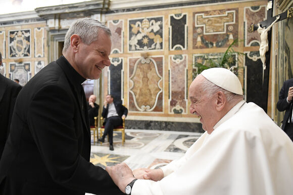 Bishop Fintan meets Pope Francis after the Vatican conference