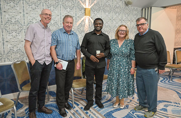 At the meeting of priests who hold an appointment in the Diocese of Cork and Ross were Fr. James McSweeney, Fr. John Walsh, Fr. Pontianus Jafla, Eilis Casey, Fr. Finbarr Crowley,