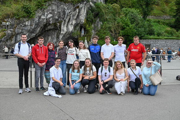 Young volunteer helpers in Lourdes for the annual Cork and Ross pilgrimage