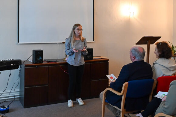 Sheila Kelleher Diocesan coordinator for Youth Ministry speaking at the launch of Maranatha