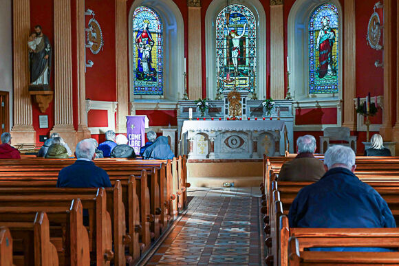 A time of guided prayer before the Blessed Sacrament in St. Columba’s Church.