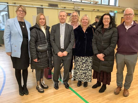 Bishop Fintan met with staff at Scoil Bernadette