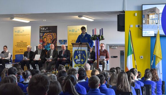 Bishop Fintan joined students and staff for a prayer service