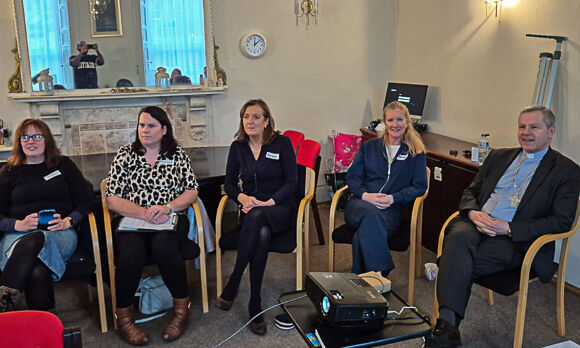 Bishop Fintan with some primary school teachers who attended the gathering