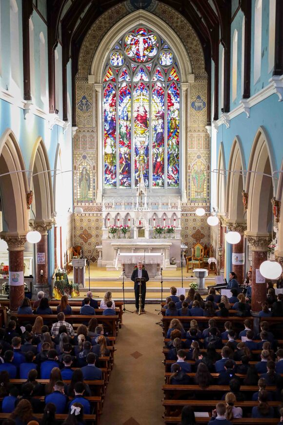 The whole school community joined Bishop Fintan in the local parish church for Catholic Schools Week.