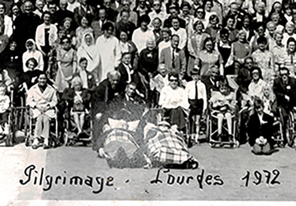 Photo taken at Lourdes of the 1972 Cork and Ross Pilgrimage group