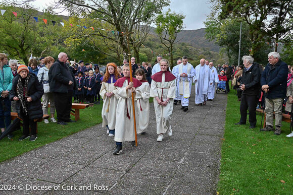 Procession of Altar Servers and Priests at the beginning of the Mass at Gougane Barra