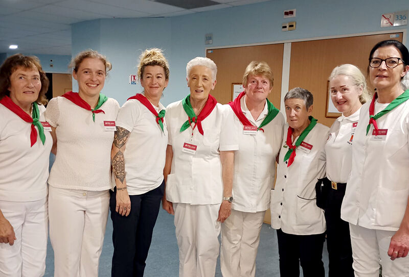 Deirdre Courtney (fourth from left) with co-helpers on the pilgrimage to Lourdes