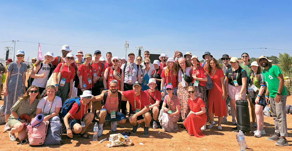 The 40 World Youth Day pilgrims as they left the campsite this morning