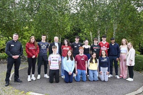The Lourdes School Helper Group with Bishop Fintan Gavin and Lourdes Youth Leaders Fr. Marius O'Reilly and Sheila Kelleher