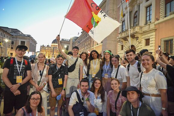 Cork and Ross Youth Pilgrims at the Opening Mass in St. Peters Square