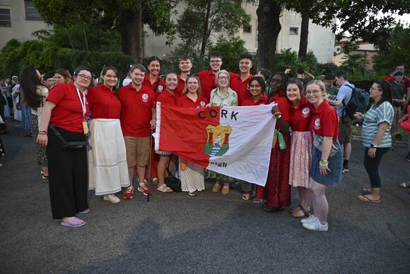 Cork and Ross Pilgrims at the Irish Gathering with Her Excellency Ambassador Frances Collins, Ambassador of Ireland to the Holy See